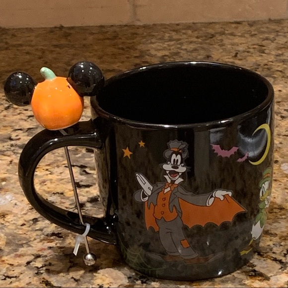 Disney Happy Halloween Mug with Mickey Pumpkin Stirrer - Picture 8 of 12